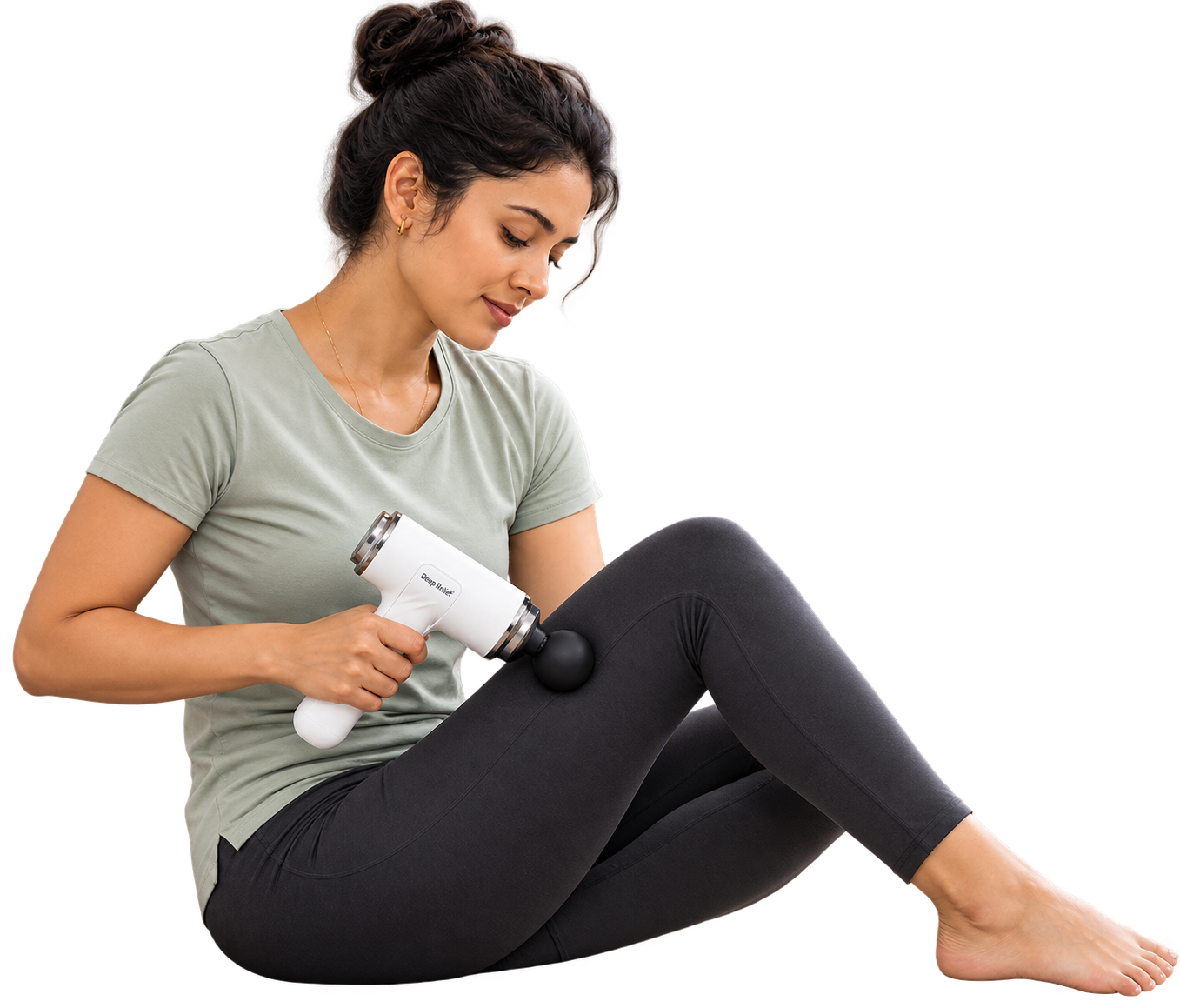 Woman using Deep Relief massage machine